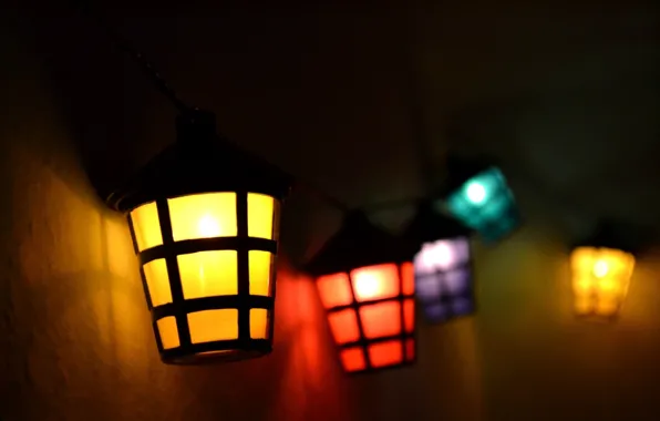 Картинка lights, colors, red, yellow, blue, purple, lamp