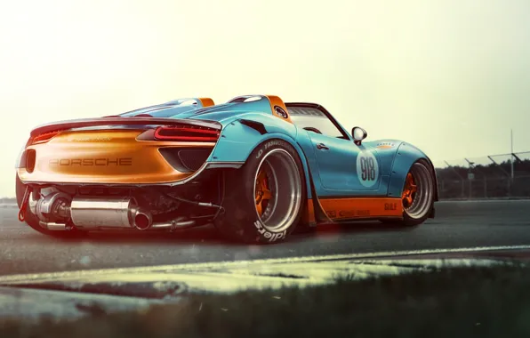 Картинка Porsche, Race, Power, Spyder, 918, Supercar, Track, Wide