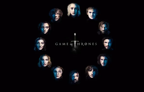 Картинка Logo, Series, Game of Thrones, Background, Characters, HBO