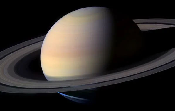 Картинка космос, планета, кольца, Сатурн