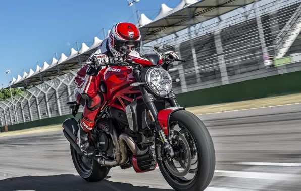 Картинка red, Ducati, Monster, moto, road, bike, Legend, speed, classic, ride, 2016, 1200R