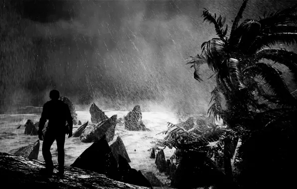Картинка шторм, стихия, Натан Дрейк, Uncharted 4