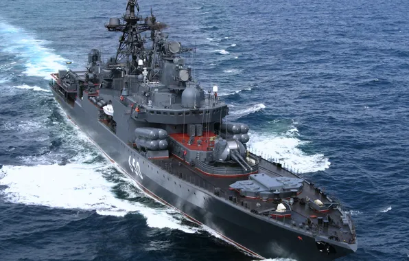 Картинка корабль, большой, ВМФ, противолодочный, БПК, Северный Флот, &quot;Адмирал Чабаненко&quot;, проект 1155.1