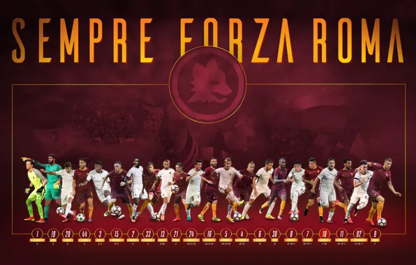Картинка wallpaper, sport, team, football, AS Roma, players