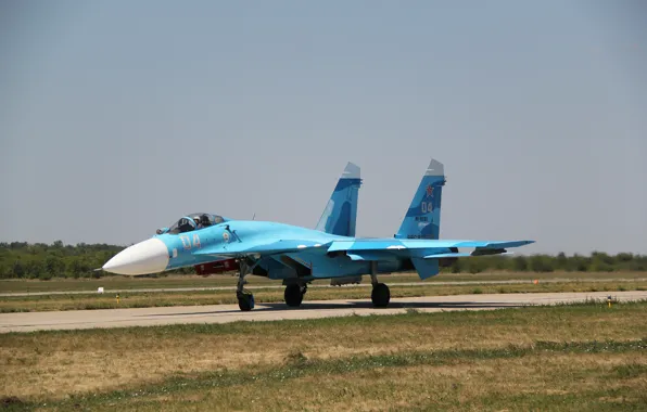 Картинка истребитель, аэродром, Flanker, Су-27