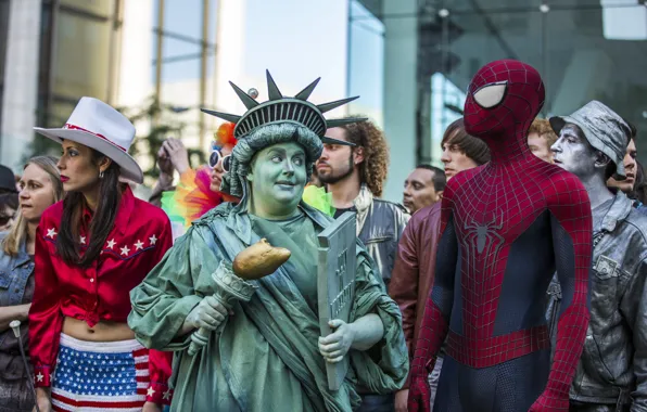 Картинка статуя свободы, человек паук, Andrew Garfield, The Amazing Spider-Man 2