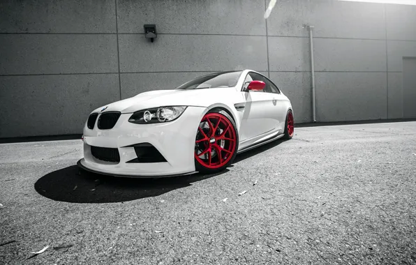 Картинка белый, бмв, BMW, white, E92, frontside