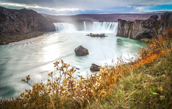 Картинка вода, природа, водопад, Исландия, nature, water, waterfall, iceland