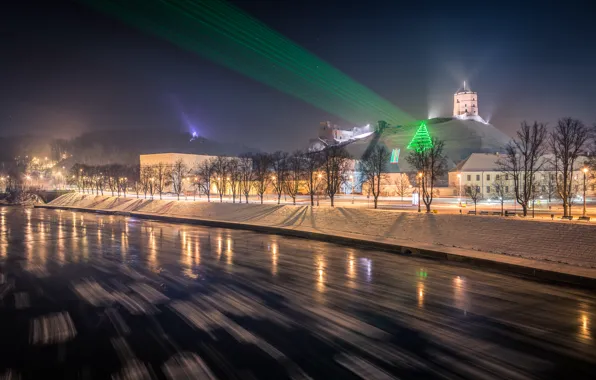 Картинка Lithuania, Vilnius, Festive laser projections