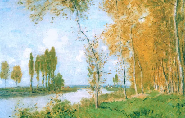 Картинка пейзаж, картина, Клод Моне, Весна в Аржатнёе