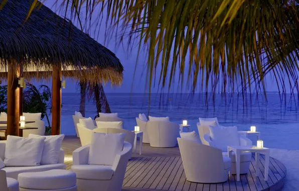 Картинка evening, Maldives, luxury resort, Kandolhu Island
