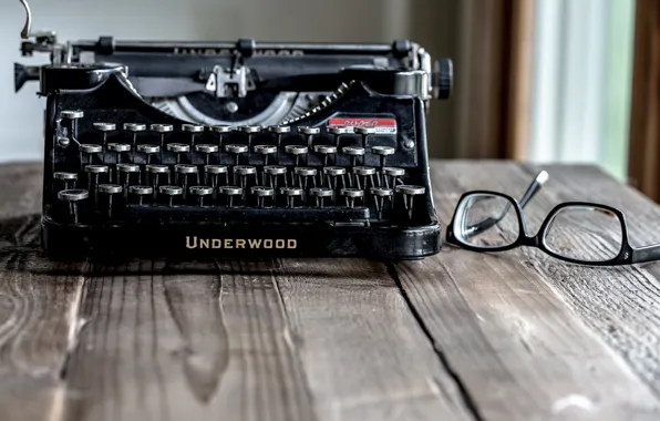 Картинка glasses, underwood, typewriter