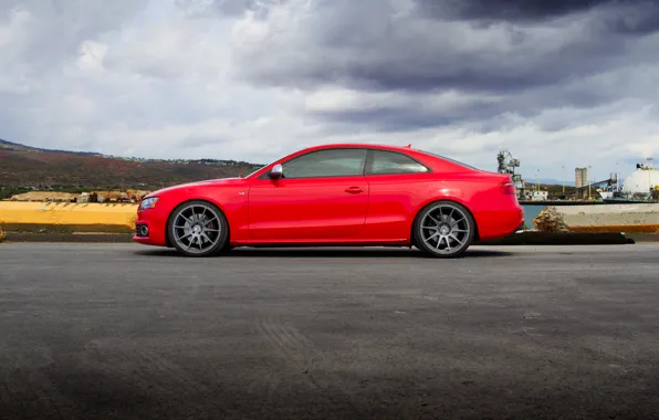 Картинка Audi, ауди, профиль, red, красная
