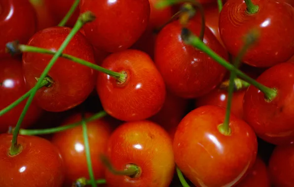 Картинка макро, красный, ягоды, плоды, фрукты, черешня