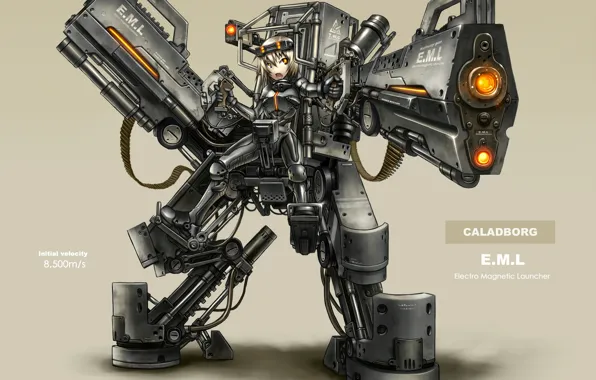 Картинка gun, caladborg, экзоскелет, exoskeleton