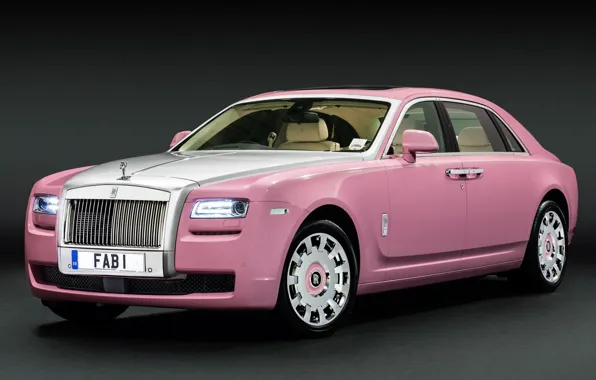 Картинка розовый, Rolls-Royce, Ghost, передок, Роллс-Ройс, Гост, Extended, Wheelbase, FAB1