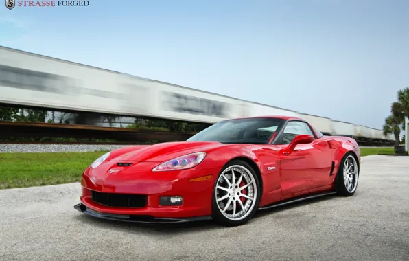 Картинка Z06, Corvette, red, forged, strasse