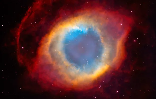 Картинка Stars, NGC 7293, The Helix Nebula, Туманность Улитка, Планетарная Туманность, Гибель Звезды, Глаз Бога, Белый …