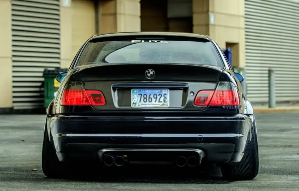 Картинка BMW, black, rear, E46