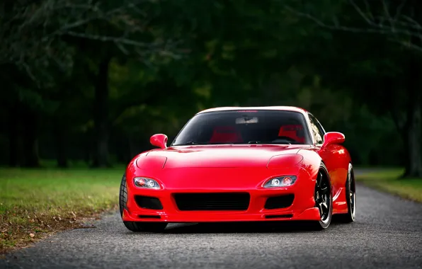 Картинка red, Mazda, красная, front, мазда, RX-7
