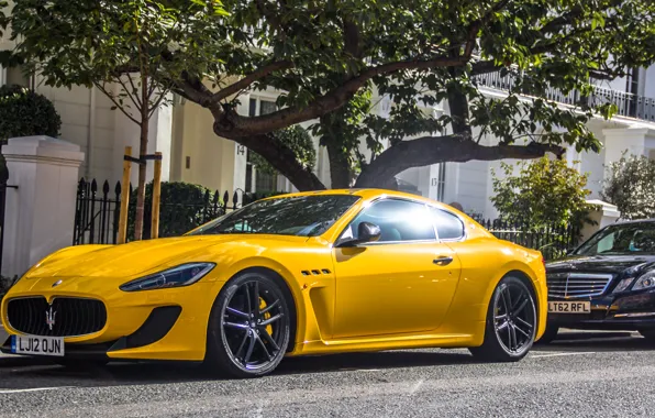 Картинка желтый, Maserati, суперкар, yellow, мазерати, granturismo, грантуризмо