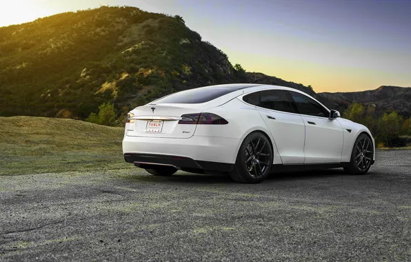 Картинка white, wheels, Tesla, Model S
