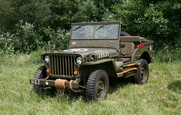 Картинка легкий, автомобиль, американский, Jeep, WW2, полноприводный, разведывательный, &quot;Виллис-МВ&quot;, (4x4), вошедший в историю под названием &quot;Джип&quot;