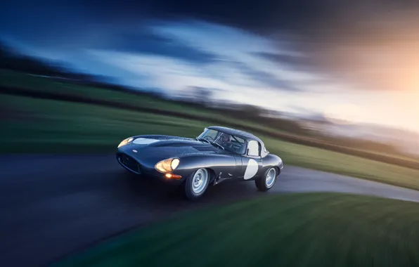 Картинка car, Jaguar, sportcar, road, race, classic, E-type