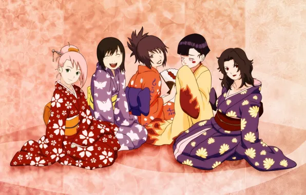 Картинка Sakura, naruto, anime, Hinata, Shizune, kunoichi of Konoha, Anko, Kurenai