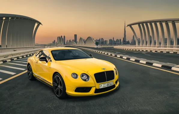 Картинка Bentley, Continental, Car, Yellow, Luxury, Dudai