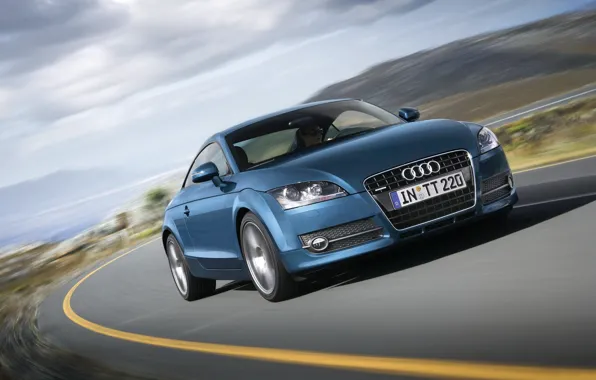 Картинка Audi, скорость, синяя, Audi TT