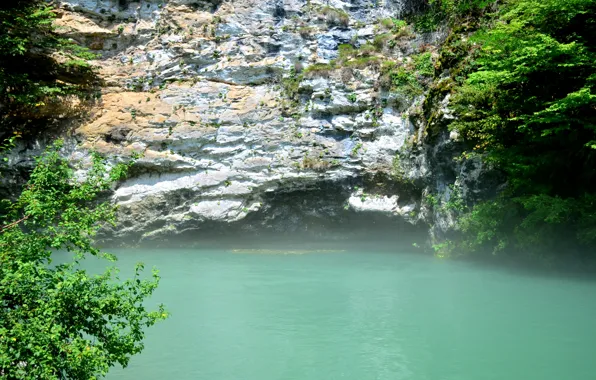 Картинка горы, природа, озеро, скалы, Абхазия