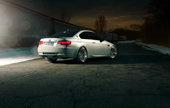 Картинка бмв, BMW, white, E92, rearside