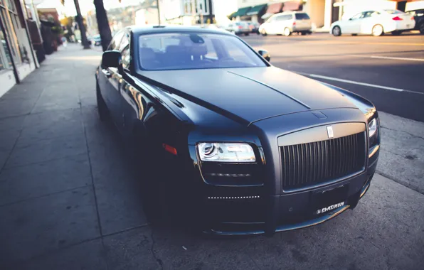 Картинка Rolls-Royce, Ghost, Black, Matte, Luxury
