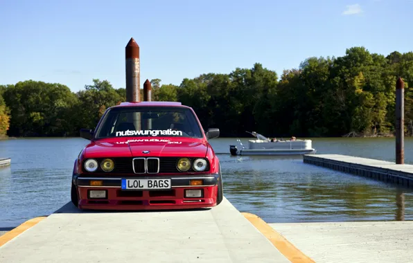Картинка BMW, red, front, E30, 325es