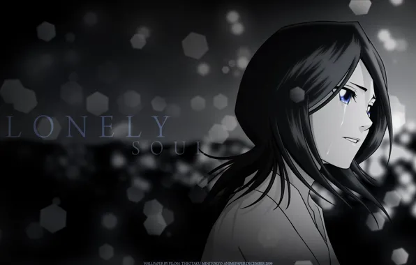 Картинка аниме, Bleach, слёзы, Rukia Kuchiki, LONELY