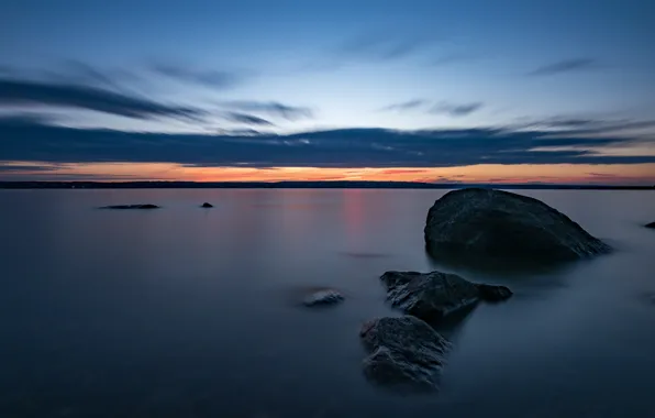 Картинка море, рассвет, Швеция, Sweden, Ostergotland, Djuro Kvarn