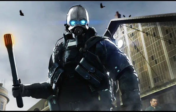 Картинка Half-Life 2, Valve, альянс, helmet, Civil Protection, respirator, City 17, Combine guard