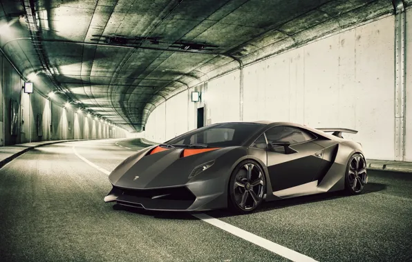 Картинка Lamborghini, Туннель, Ламборджини, Суперкар, Supercar, Elemento, Sesto