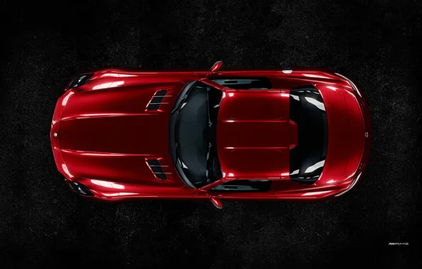 Картинка Mercedes-Benz, Red, AMG, SLS, Supercar, Top View