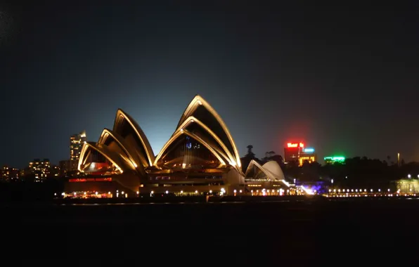 Картинка ночь, Австралия, Опера