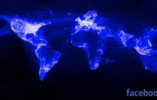 Картинка сеть, мир, карта, facebook, связи, социальная