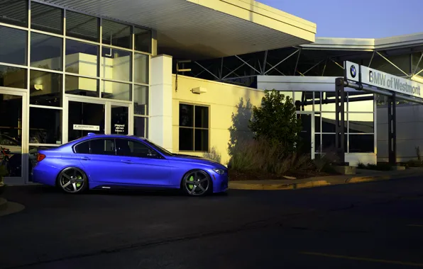 Картинка бмв, BMW, wheels, side, blue, 335i, vossen, 3 серия, f30