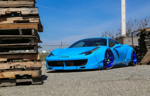 Картинка Ferrari, 458, Blue, Italia, Edition, Liberty, Walk