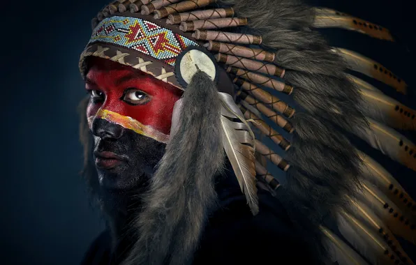 Картинка man, apache, colour, painted face