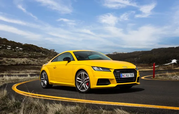 Картинка Audi, ауди, купе, желтая, TTS