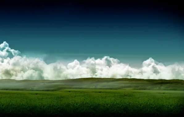 Картинка поле, небо, трава, heaven