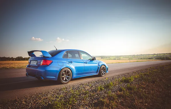Картинка фон, обои, Subaru, Impreza, автомобиль, синяя