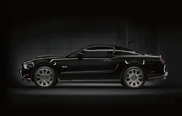 Картинка Ford, mustang, black, muscle car, 5.0