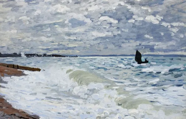 Картинка картина, морской пейзаж, Клод Моне, Море в Сент-Адресс